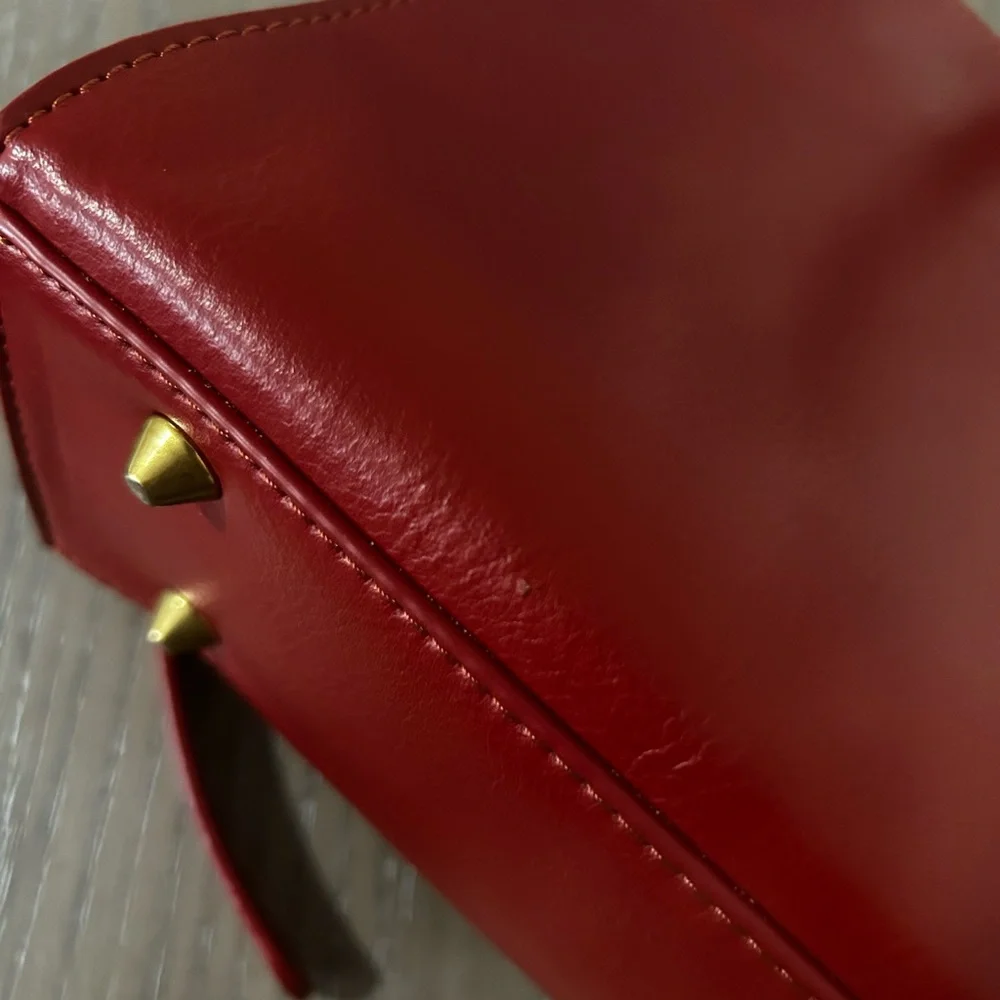 Pixie Mood AURORA Removable Wristlet, Vegan Leather Satchel, Wine color, EUC
